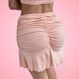 Ruched Booty Y2K Pink Skirt